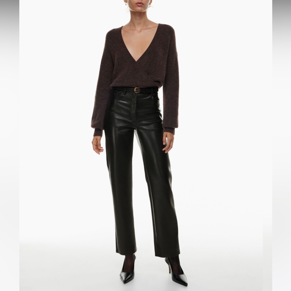 NWT Aritzia Melina Leather Pants - Black
